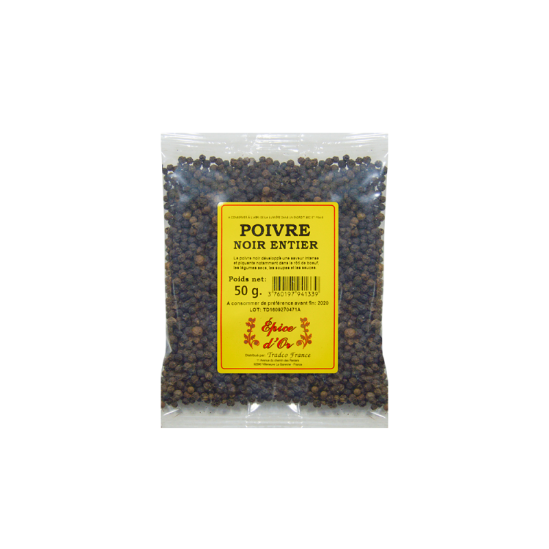 Poivre noir entier EPICES D'OR 50g