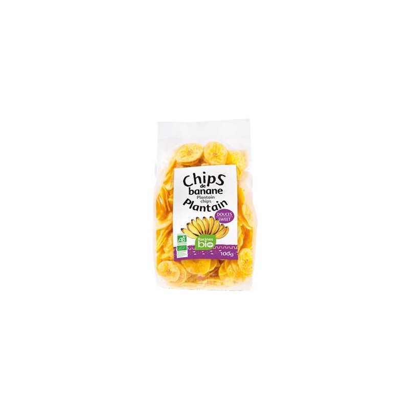 Chips de banane plantain salées RACINES BIO 100 g