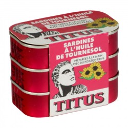 Sardines à l'huile TITUS 3 btes x 125 g