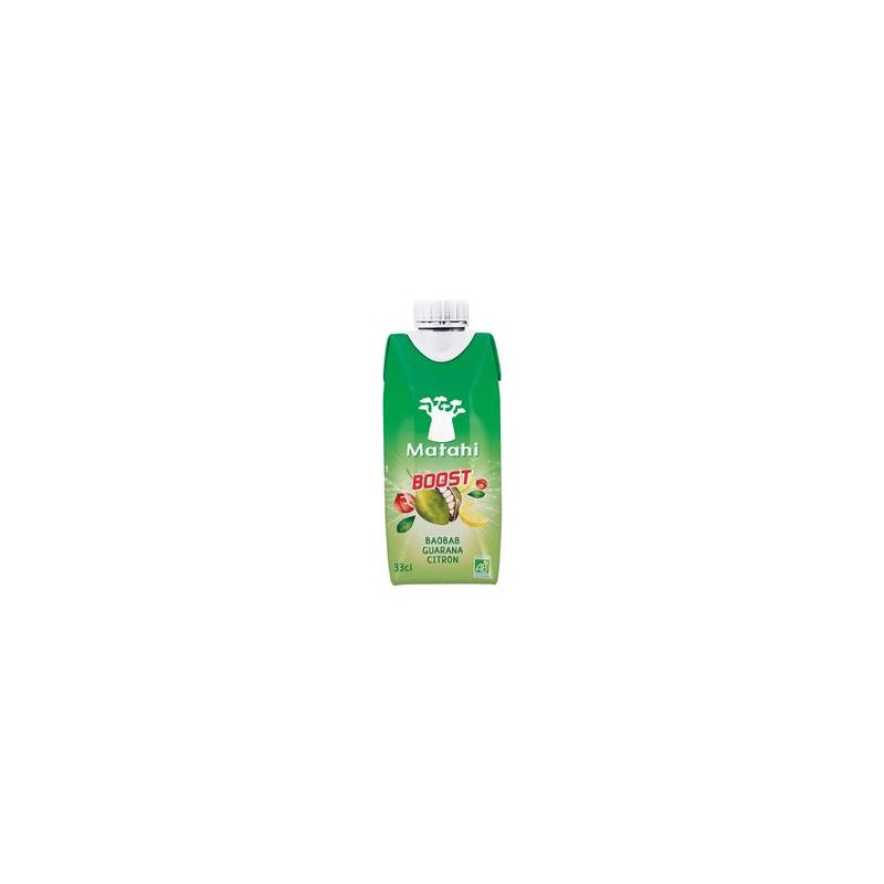 Boisson bio MATAHI Baobab Guarana Citron 33cl