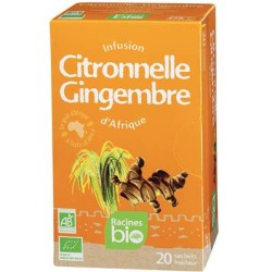 Infusion d'Afrique RACINES BIO Citronnelle Gingembre 20 x 1.6 g