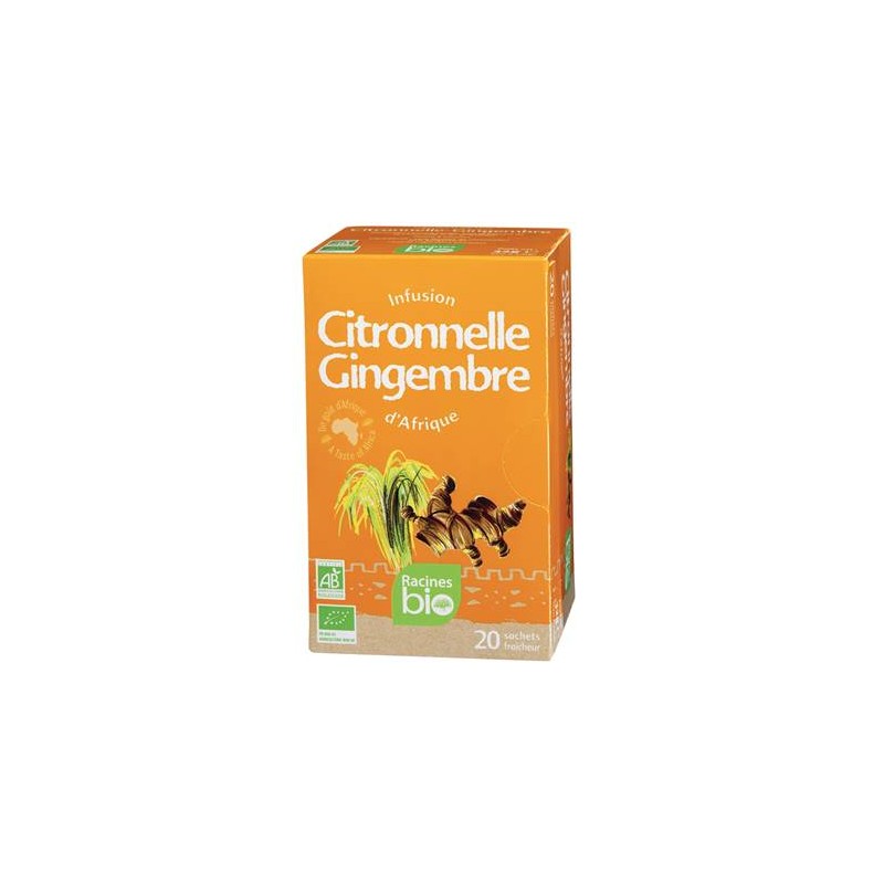 Infusion d'Afrique RACINES BIO Citronnelle Gingembre 20 x 1.6 g