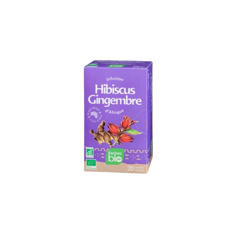 Infusion d'Afrique RACINES BIO Hibiscus Gingembre 20 x 1.6 g