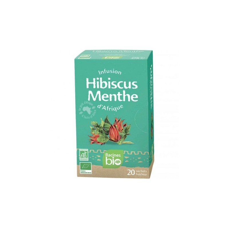 Infusion d'Afrique RACINES BIO Hibiscus Menthe 20 x 1.6 g