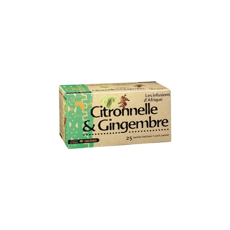 Infusion d'Afrique RACINES Citronnelle Gingembre 25 sachets x 1.6 g