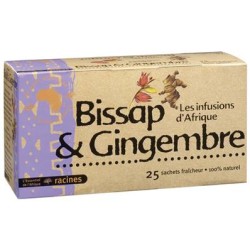 Infusion d'Afrique RACINES Gingembre Bissap 25 sachets x 1.6